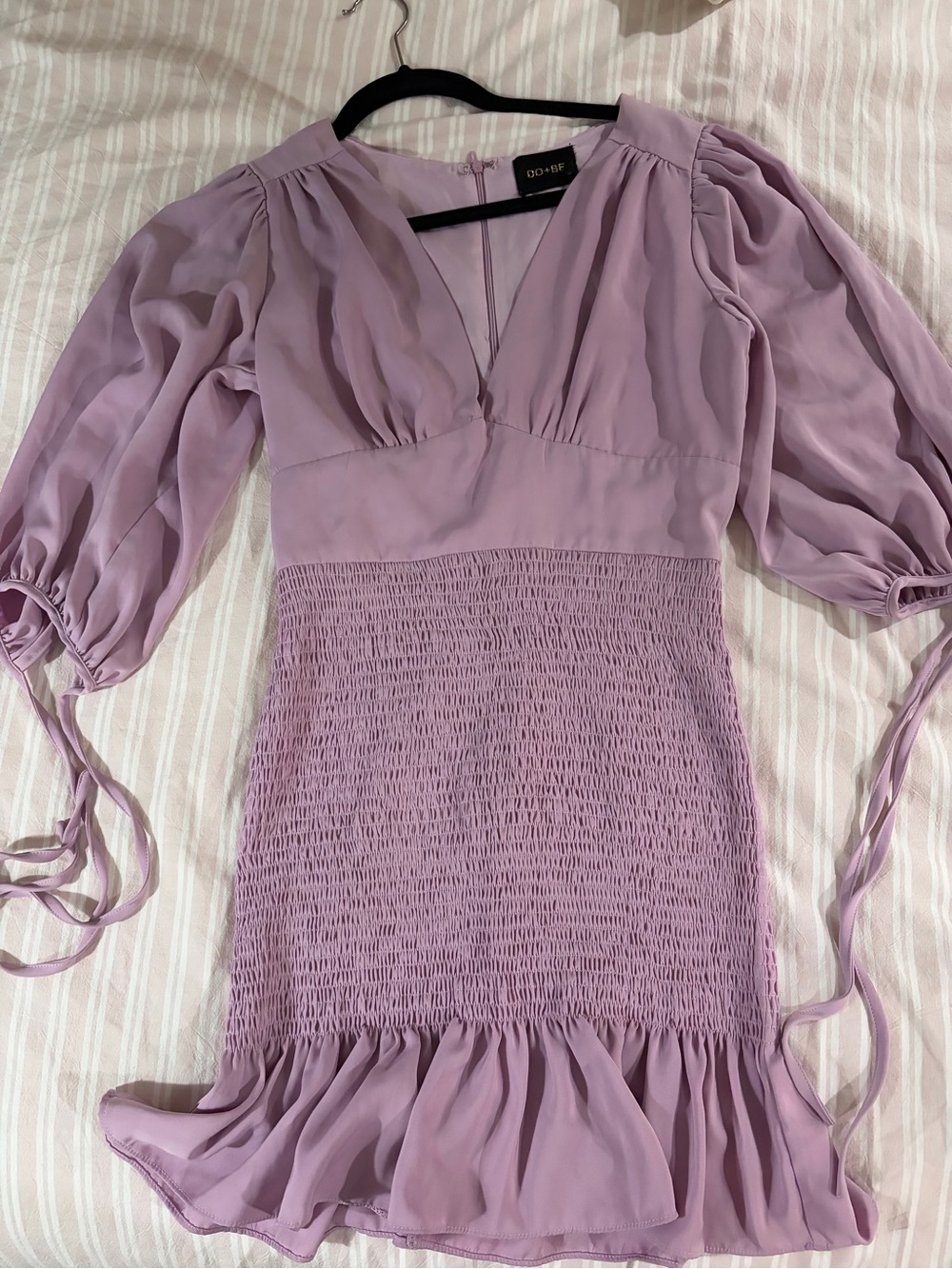 Revolve Lavender Smocked Waist Mini Dress